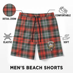 McLachlan Weathered Tartan Crest Men's Beach Shorts
