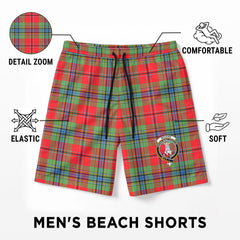 McLean of Duart Modern Tartan Crest Men's Beach Shorts