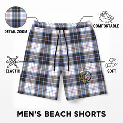 McRae Dress Modern Tartan Crest Men's Beach Shorts