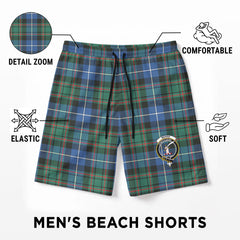 McRae Hunting Ancient Tartan Crest Men's Beach Shorts