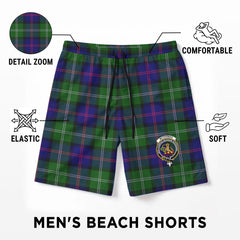 McThomas Modern Tartan Crest Men's Beach Shorts