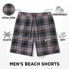Moffat Modern Tartan Crest Men's Beach Shorts