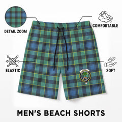 Mowat Ancient Tartan Crest Men's Beach Shorts