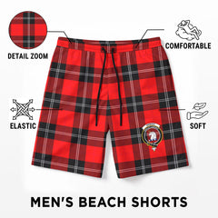 Ramsay Modern Tartan Crest Men's Beach Shorts