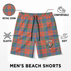 Robertson Ancient Tartan Crest Men's Beach Shorts