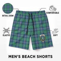 Shaw Ancient Tartan Crest Men's Beach Shorts