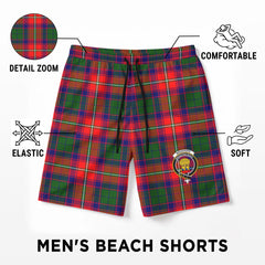 Wauchope (or Waugh) Tartan Crest Men's Beach Shorts