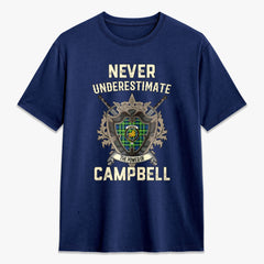 Campbell of Breadalbane Ancient Tartan Crest 2D T-shirt - Never Underestimate Style
