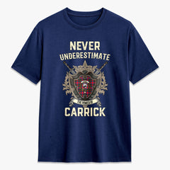 Carrick District Tartan Crest 2D T-shirt - Never Underestimate Style