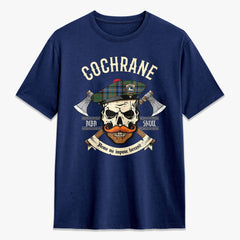 Cochrane Ancient Tartan Crest 2D T-shirt - Alba Skull Style