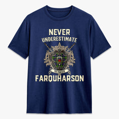 Farquharson Modern Tartan Crest 2D T-shirt - Never Underestimate Style