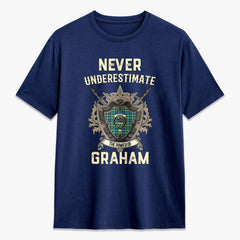 Graham of Montrose Ancient Tartan Crest 2D T-shirt - Never Underestimate Style
