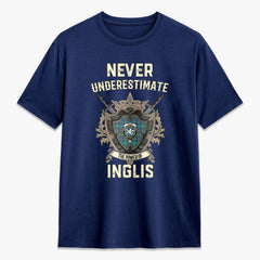 Inglis Ancient Tartan Crest 2D T-shirt - Never Underestimate Style