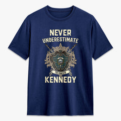 Kennedy Modern Tartan Crest 2D T-shirt - Never Underestimate Style