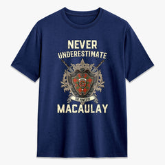 MacAulay Ancient Tartan Crest 2D T-shirt - Never Underestimate Style