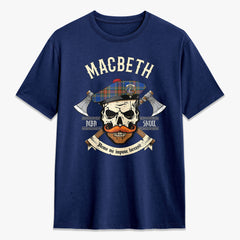 MacBeth Ancient Tartan Crest 2D T-shirt - Alba Skull Style