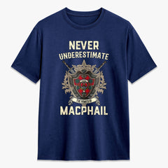 MacPhail Clan Tartan Crest 2D T-shirt - Never Underestimate Style