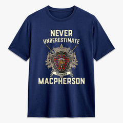 MacPherson Modern Tartan Crest 2D T-shirt - Never Underestimate Style