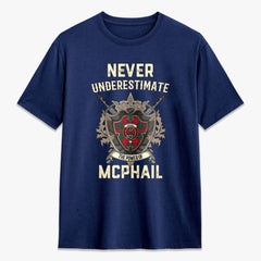 McPhail Clan Tartan Crest 2D T-shirt - Never Underestimate Style