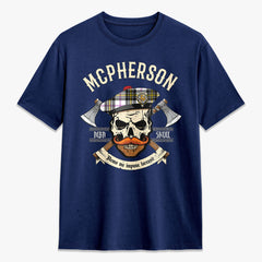 McPherson Dress Modern Tartan Crest 2D T-shirt - Alba Skull Style