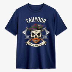 Tailyour (or Taylor) Tartan Crest 2D T-shirt - Alba Skull Style