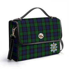 Black Watch Tartan Crest Satchel Bag