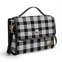 MacFarlane Black - White Tartan Crest Satchel Bag
