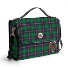 Young Modern Tartan Crest Satchel Bag