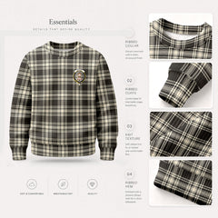 Menzies Black - White Ancient Tartan Crest Sweater