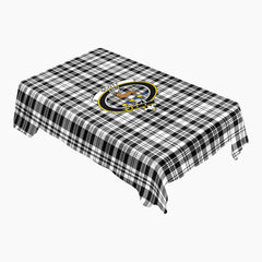 Scott Black & White Modern Tartan Crest Tablecloth