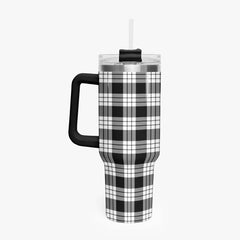 MacFarlane Black - White Tartan Crest 40 oz Insulated Tumbler with Handle