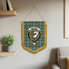 Brisbane Tartan Crest Wall Hanging Banner - Wood Pole
