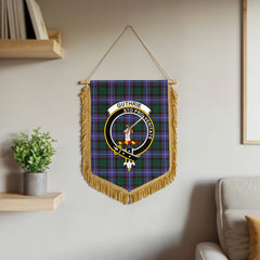 Guthrie Modern Tartan Crest Wall Hanging Banner - Wood Pole