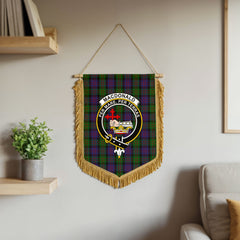 MacDonald Tartan Crest Wall Hanging Banner - Wood Pole