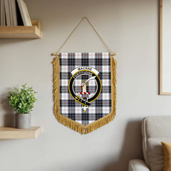 MacRae Dress Modern Tartan Crest Wall Hanging Banner - Wood Pole
