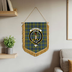 McClellan Ancient Tartan Crest Wall Hanging Banner - Wood Pole