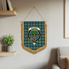 McEwan Ancient Tartan Crest Wall Hanging Banner - Wood Pole