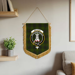 McLean Hunting Tartan Crest Wall Hanging Banner - Wood Pole