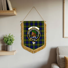Muir Tartan Crest Wall Hanging Banner - Wood Pole
