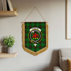 Primrose Tartan Crest Wall Hanging Banner - Wood Pole