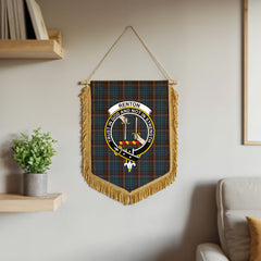 Renton Tartan Crest Wall Hanging Banner - Wood Pole