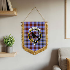 Rutherford Tartan Crest Wall Hanging Banner - Wood Pole