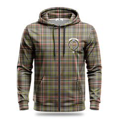 Scott Green Weathered Tartan Crest Hoodie