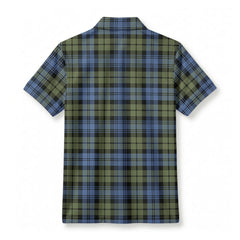 Campbell Faded Tartan Crest Birdseye Mesh Polo Shirt