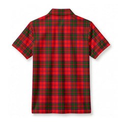 Grant Modern Tartan Crest Birdseye Mesh Polo Shirt