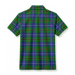 Turnbull Hunting Tartan Crest Birdseye Mesh Polo Shirt