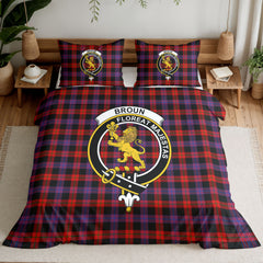 Broun Modern Tartan Crest Bedding Set