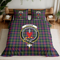 Logan Modern Tartan Crest Bedding Set