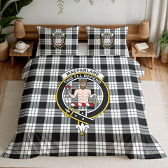 MacFarlane Black - White Tartan Crest Bedding Set