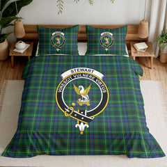Stewart Hunting Modern Tartan Crest Bedding Set